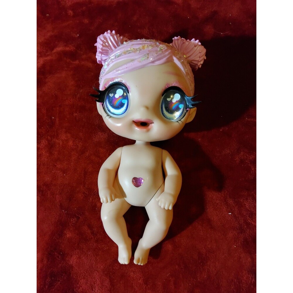 MGA Entertainment Glitter Babyz Rainbow Cloud Pink Hair Doll